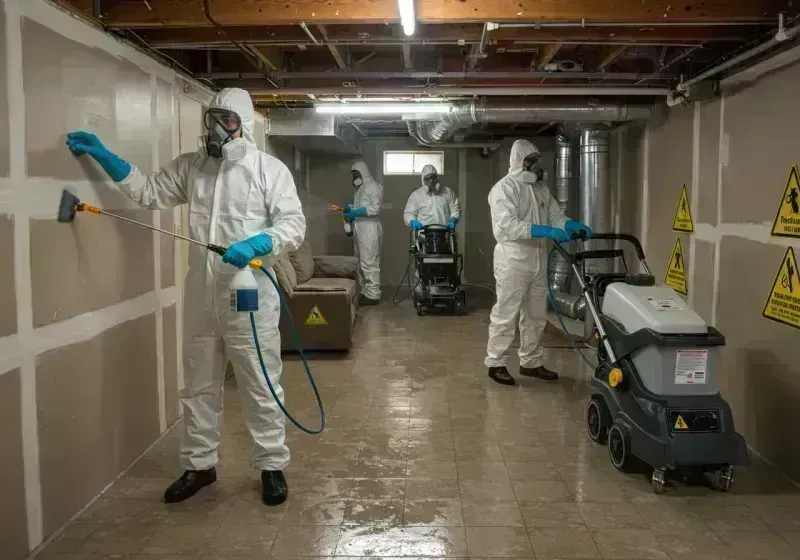 Basement Moisture Removal and Structural Drying process in Placentia, CA